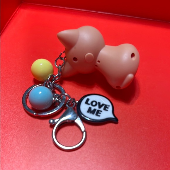 Kawaii Pink and Black Cat Keychain with Sound Effects and Flashlight - Picture 6 of 6